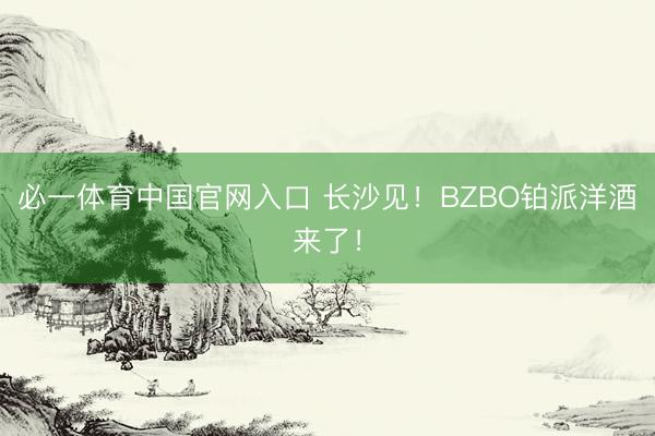 必一体育中国官网入口 长沙见！BZBO铂派洋酒来了！
