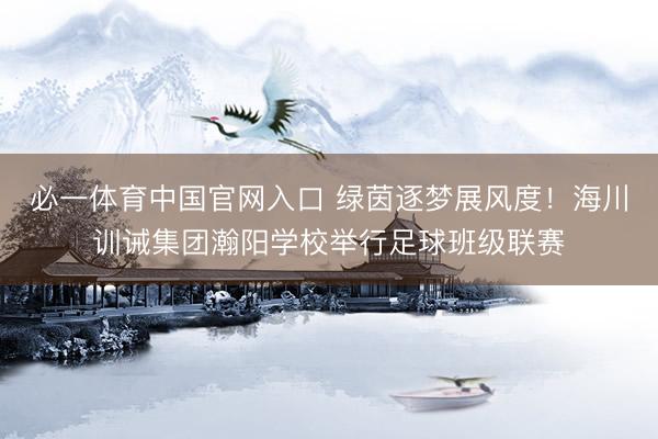 必一体育中国官网入口 绿茵逐梦展风度！海川训诫集团瀚阳学校举行足球班级联赛