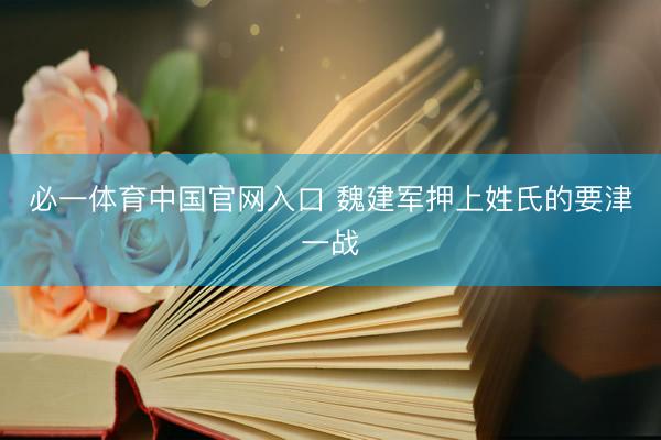 必一体育中国官网入口 魏建军押上姓氏的要津一战