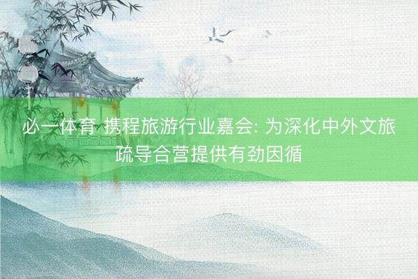 必一体育 携程旅游行业嘉会: 为深化中外文旅疏导合营提供有劲因循