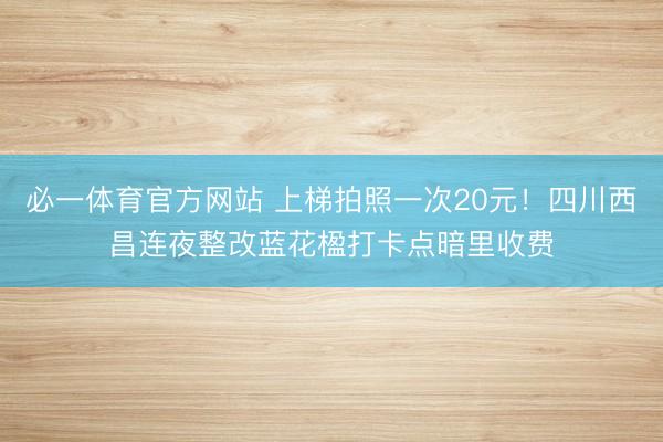 必一体育官方网站 上梯拍照一次20元！四川西昌连夜整改蓝花楹打卡点暗里收费
