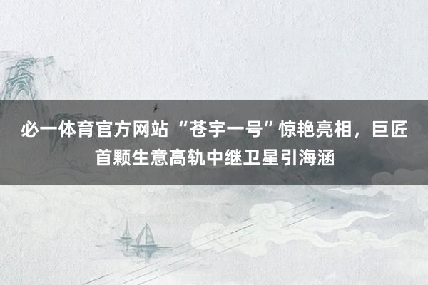 必一体育官方网站 “苍宇一号”惊艳亮相，巨匠首颗生意高轨中继卫星引海涵