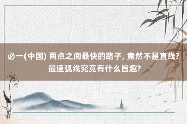 必一(中国) 两点之间最快的路子, 竟然不是直线? 最速弧线究竟有什么旨趣?